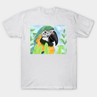 Parrot with tropical leaves T-Shirt